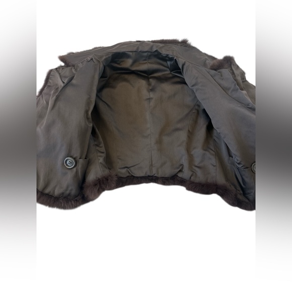 Revolve June Rabbit Fur Reversible Cropped Jacket in Brown - Picture 10 of 13